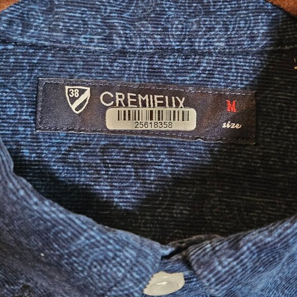 Cremieux Mens Paisley Button-Up Shirt Medium 100% Cotton Blue Long Sleeve - Picture 2 of 13